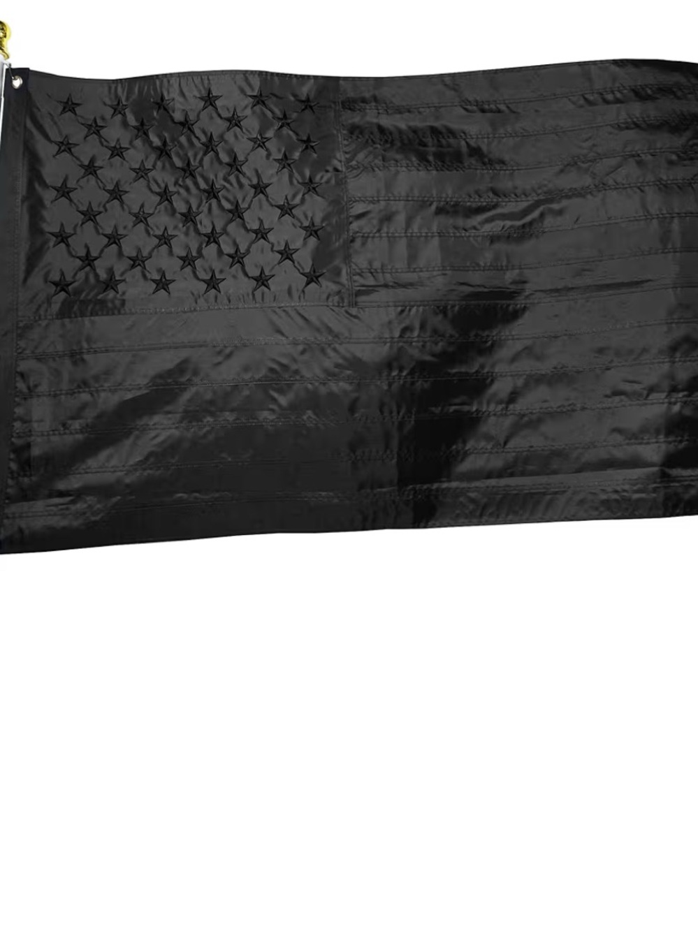 Black American Flag Fabric Banner